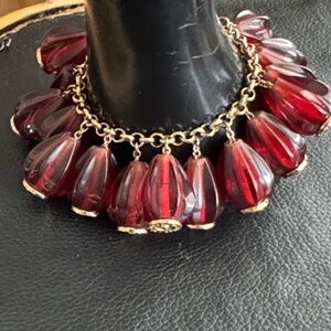 Ted Baker Large Berry Red Teardrop Cluster Bead Bracelet
